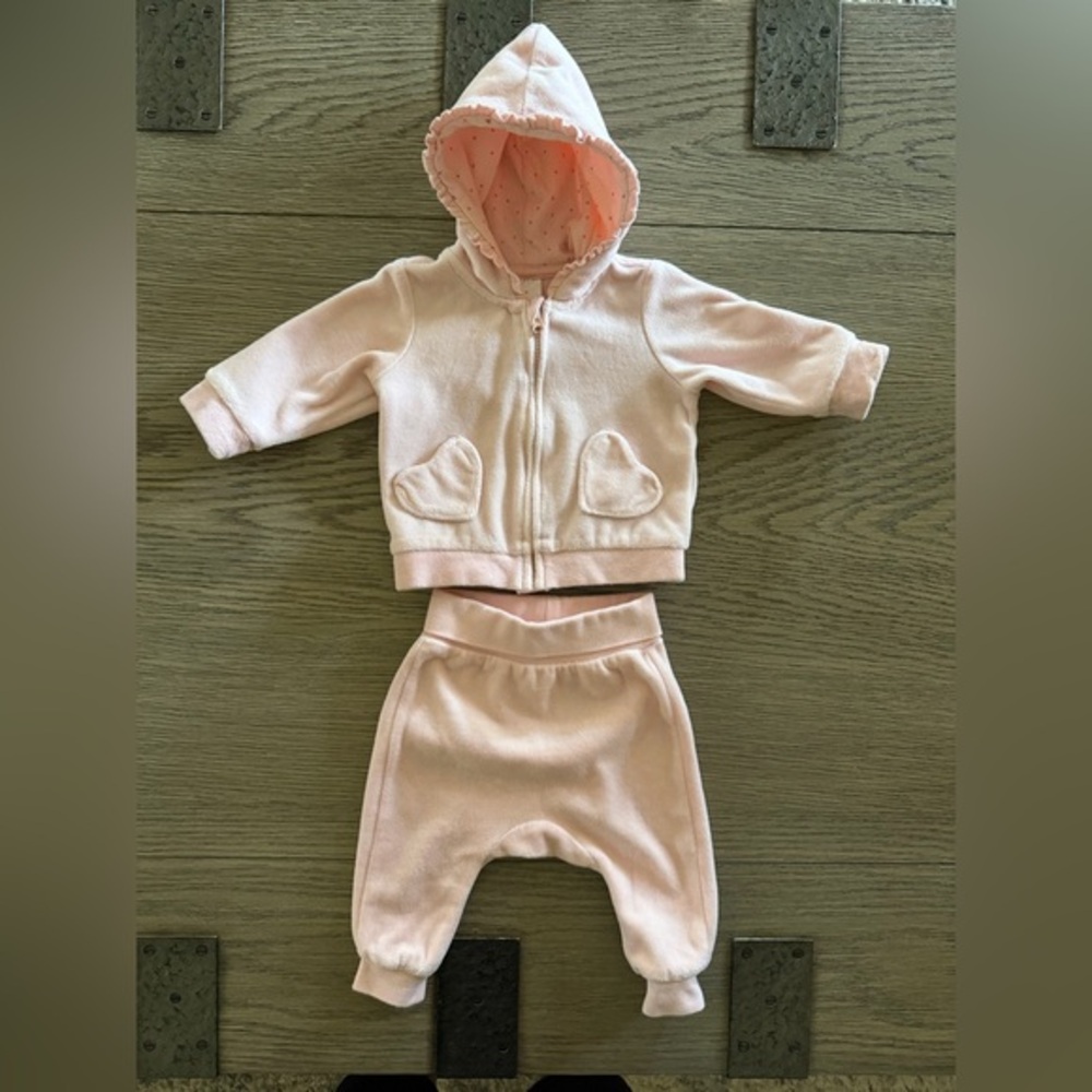 H&M Light Pink Hooded Baby Matching Set